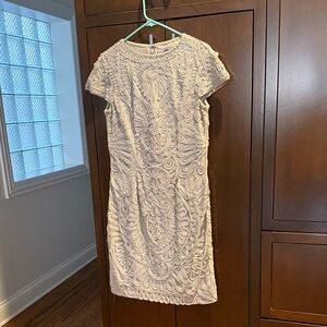 JS Collections Gray/Silver Textured Mini Dress